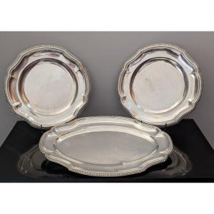 Series Of 3 Dishes In Sterling Silver Maison Hénin & Cie Paris