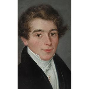 Painting Portrait Of A Young Man, 19th Century