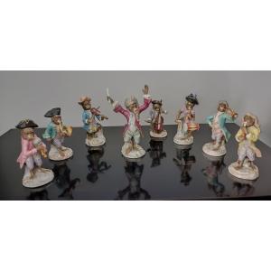 German Porcelain Monkey Musicians From The Late 19th Century