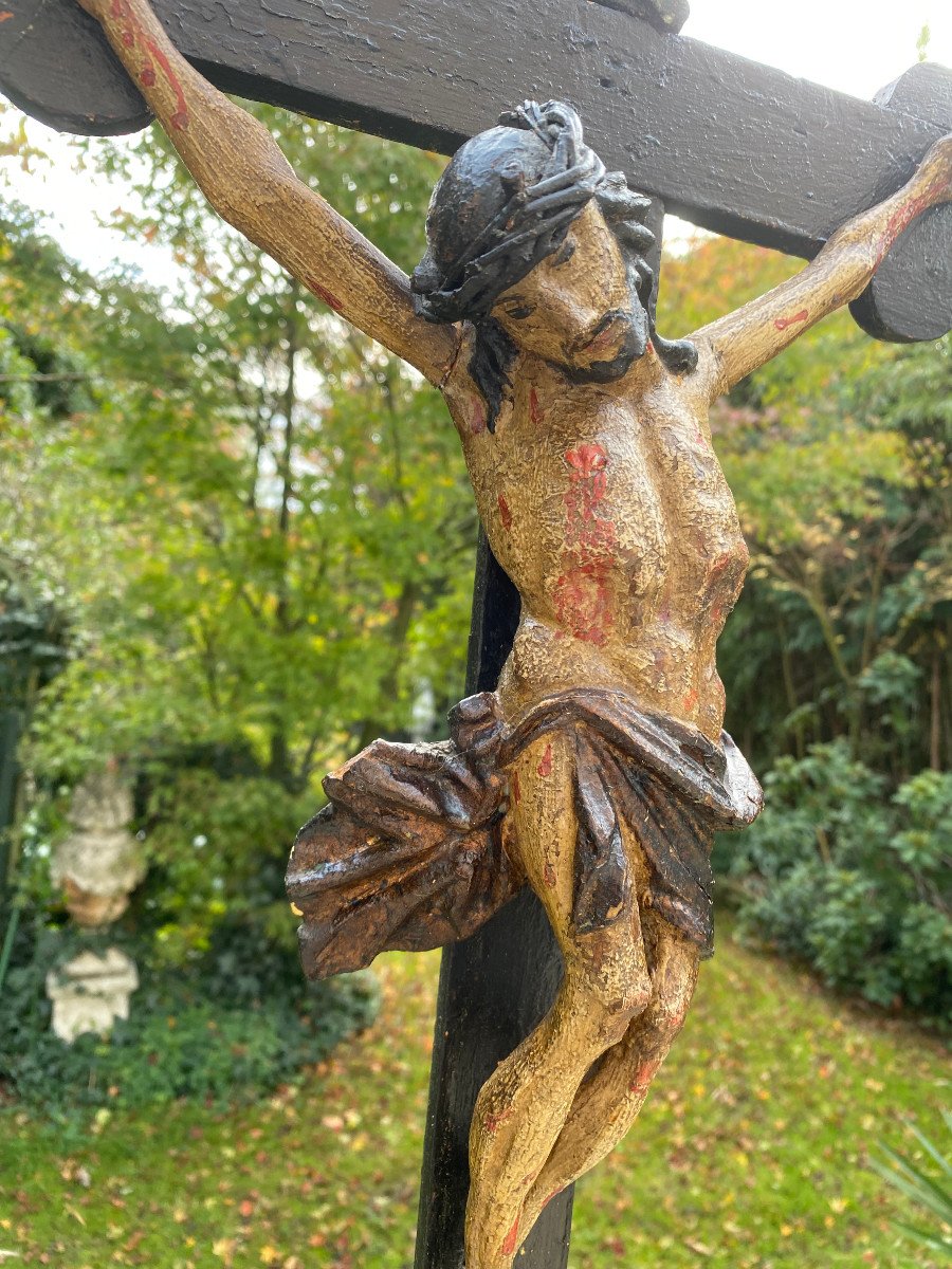 Calvaire Crucifix Vierge XVIII Eme-photo-3