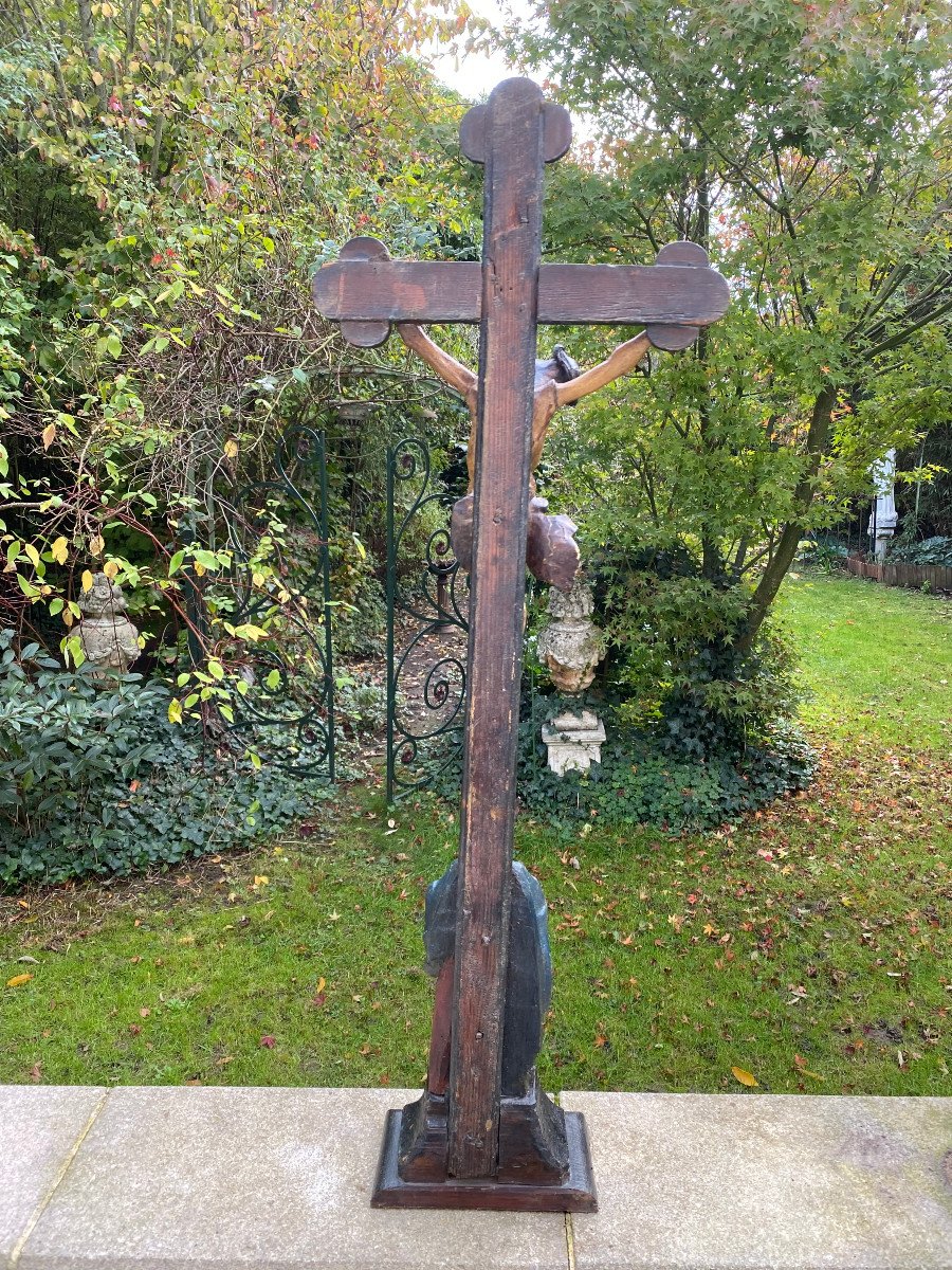 Calvaire Crucifix Vierge XVIII Eme-photo-5