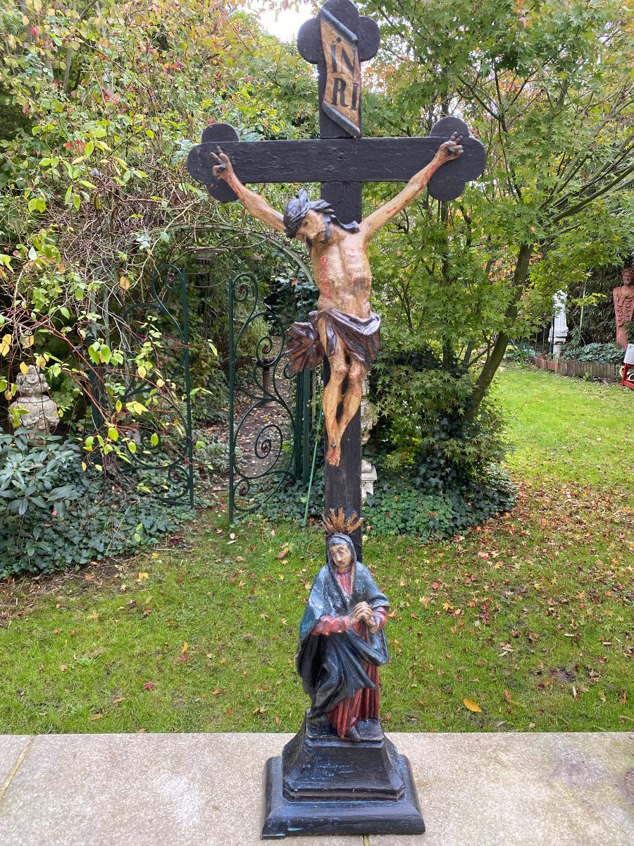 Calvaire Crucifix Vierge XVIII Eme