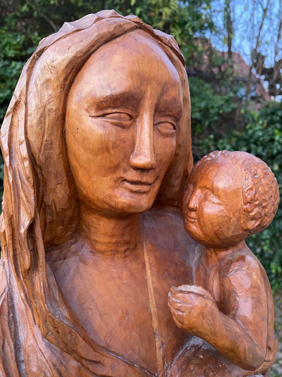 Vierge A L Enfant Noyer-photo-2