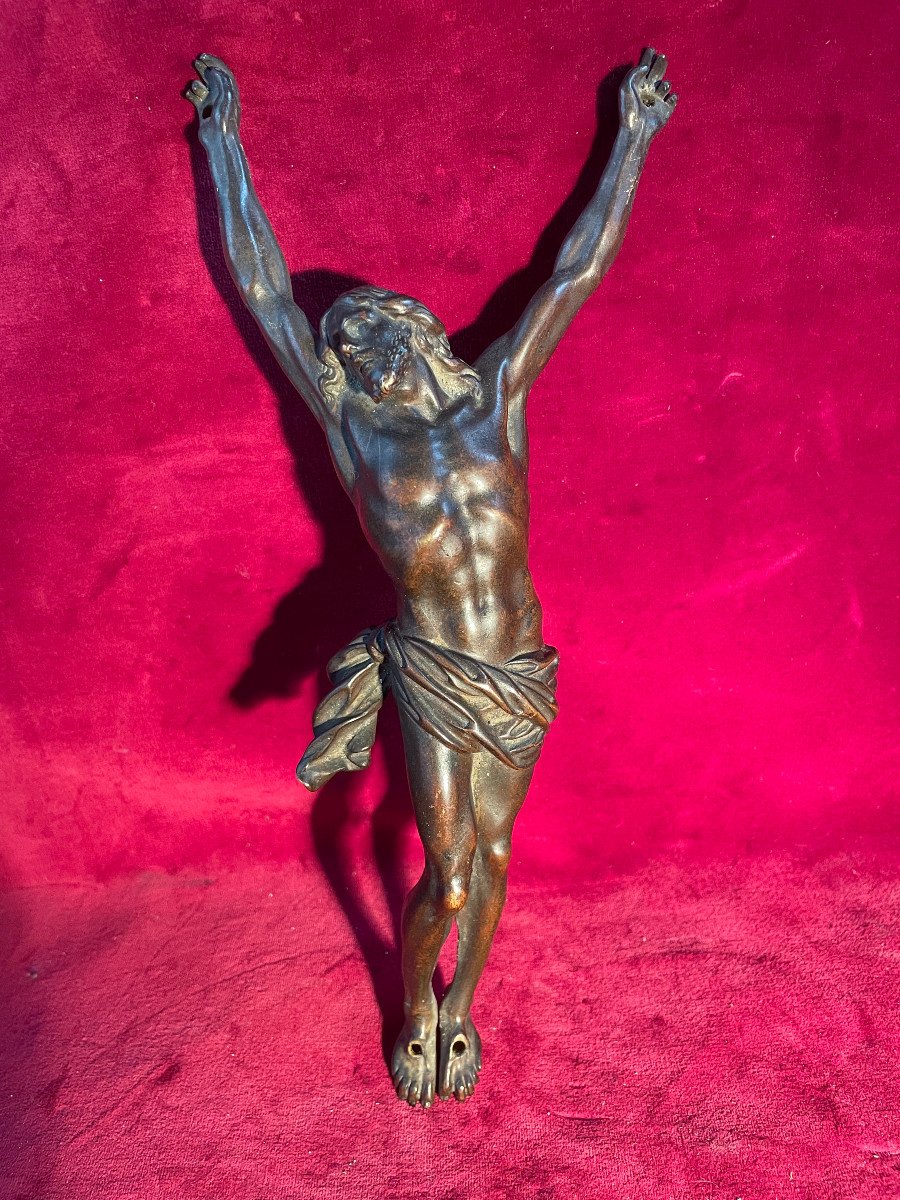 Christ In Bronze From 18 Eme Century