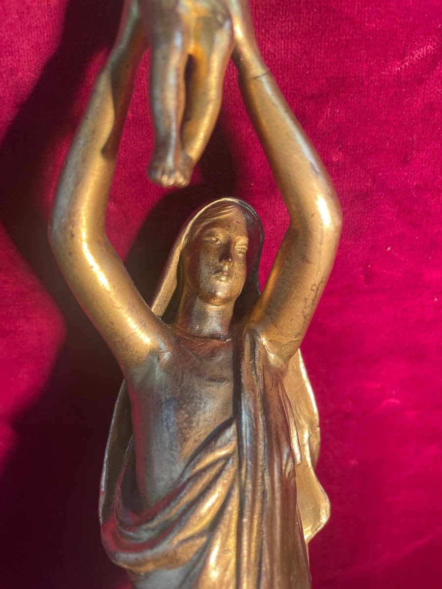 Vierge D Albert Bronze Dore  Roze-photo-3