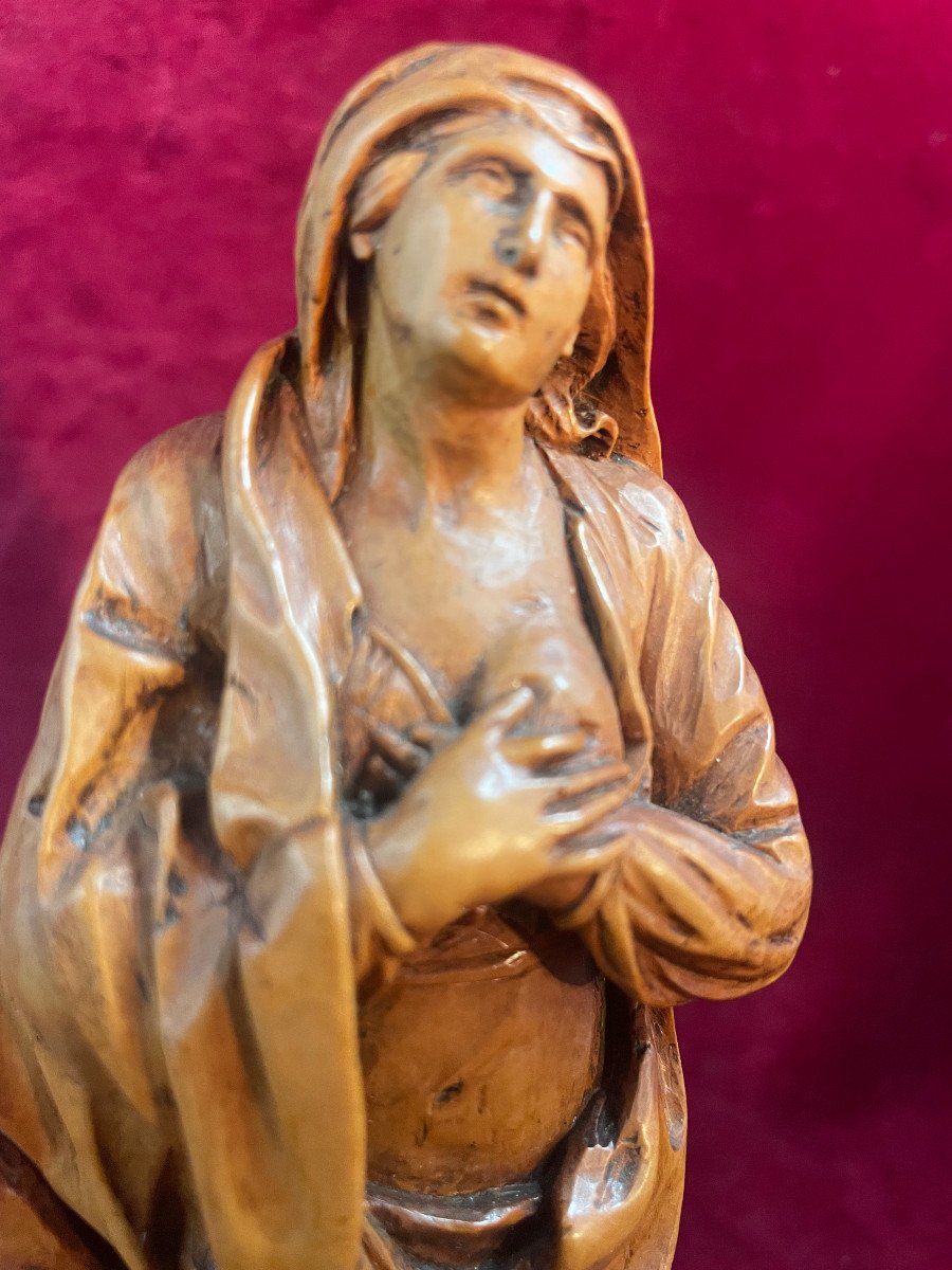 Vierge De Calvaire Sculptee En Buis-photo-2