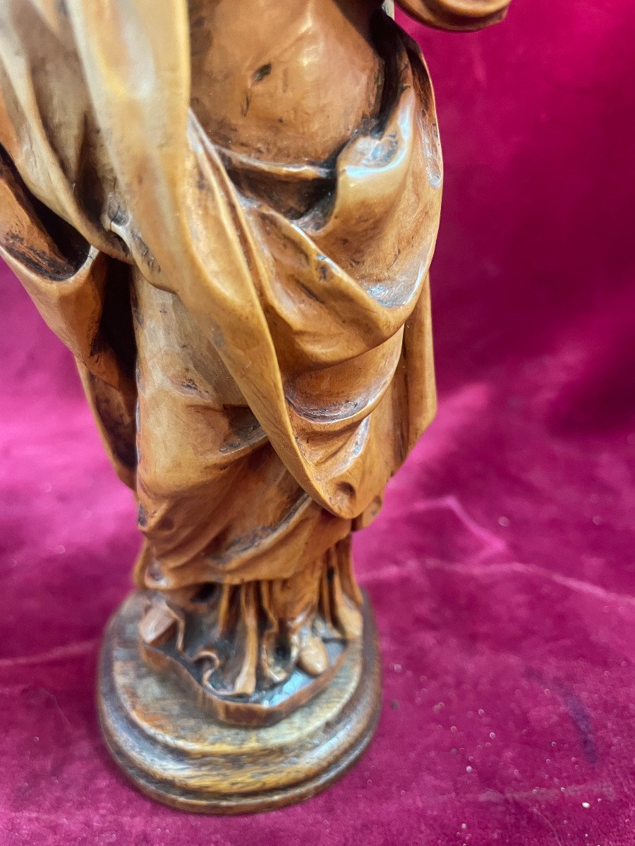 Vierge De Calvaire Sculptee En Buis-photo-3