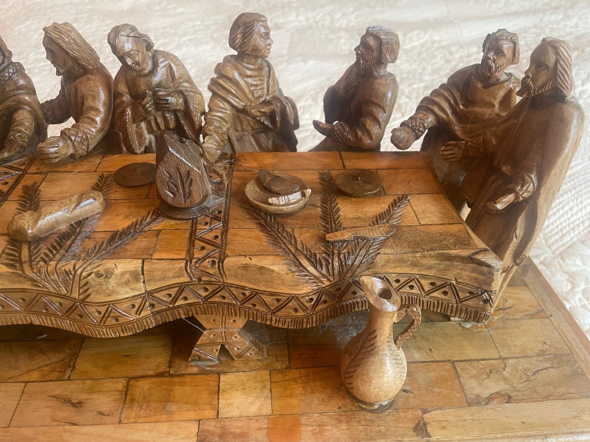 La Cene Sculpture Sur Bois  D Olivier  Diorama-photo-4