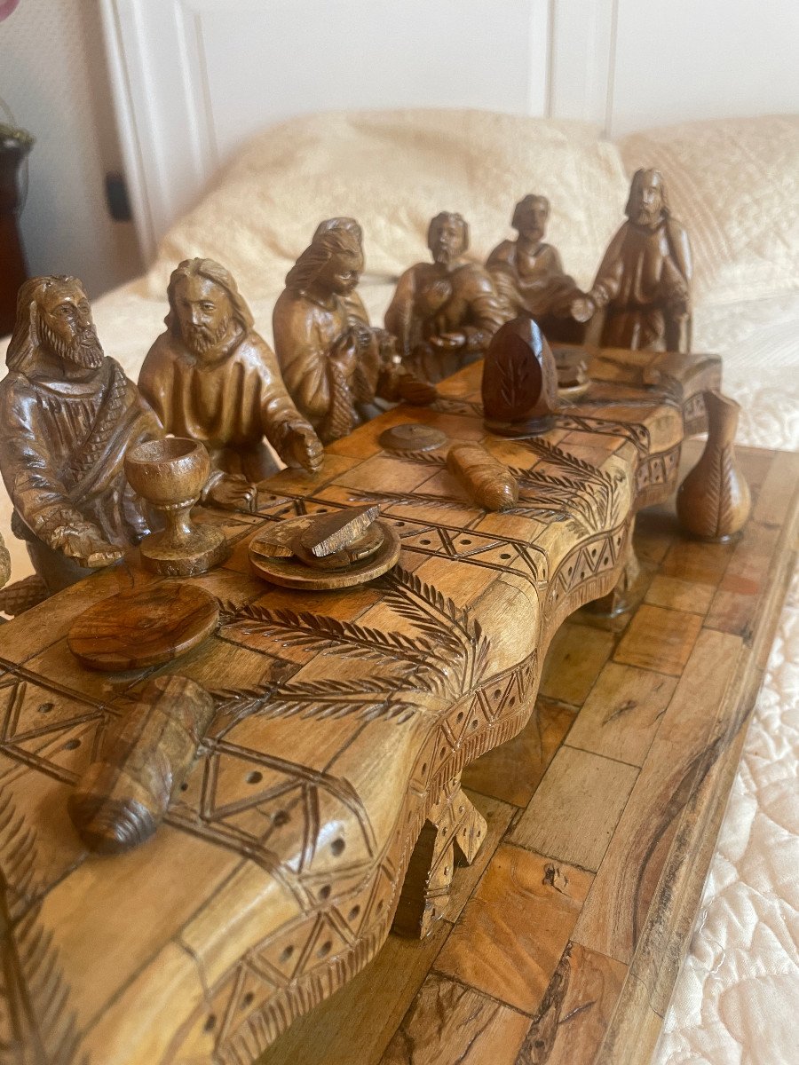 La Cene Sculpture Sur Bois  D Olivier  Diorama-photo-8