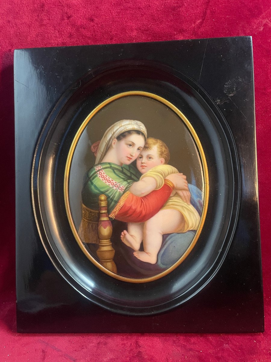 Virgin In The Chair Painted Porcelain