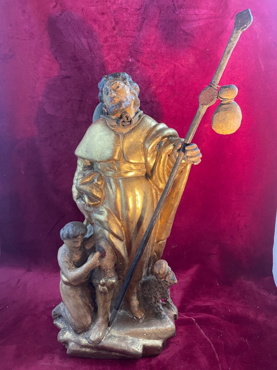 Saint Roch Statuette 18 Eme Siecle