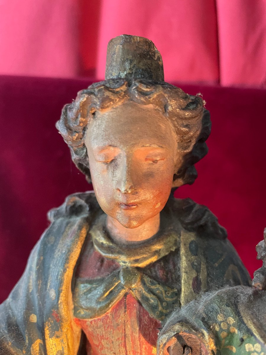 Virgin Al Child XVIII Century On Its Base-photo-3