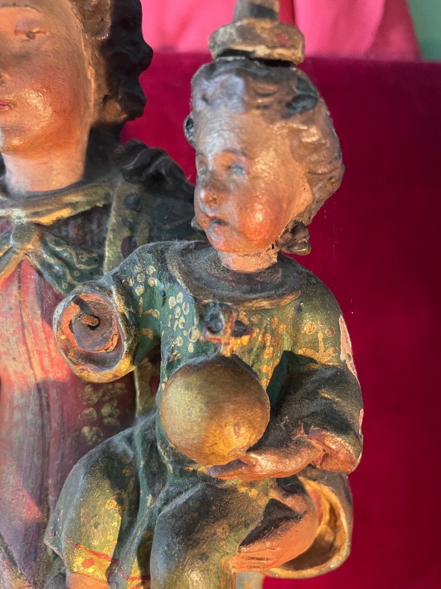 Virgin Al Child XVIII Century On Its Base-photo-4
