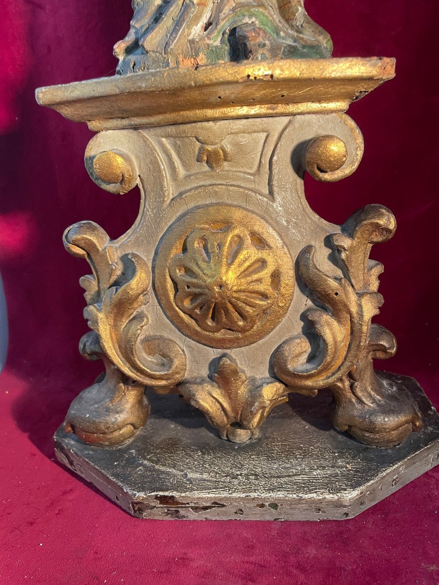 Virgin Al Child XVIII Century On Its Base-photo-1