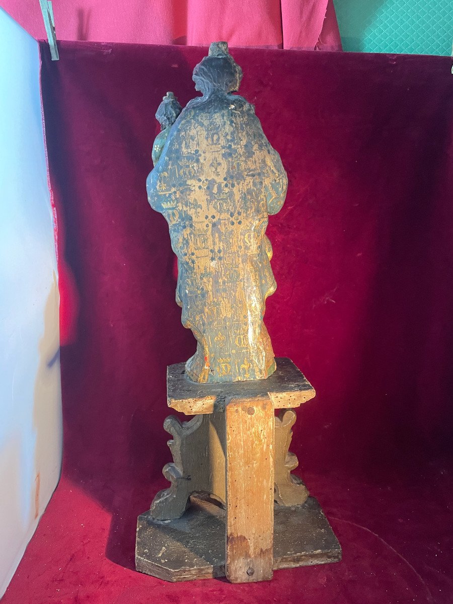 Virgin Al Child XVIII Century On Its Base-photo-4