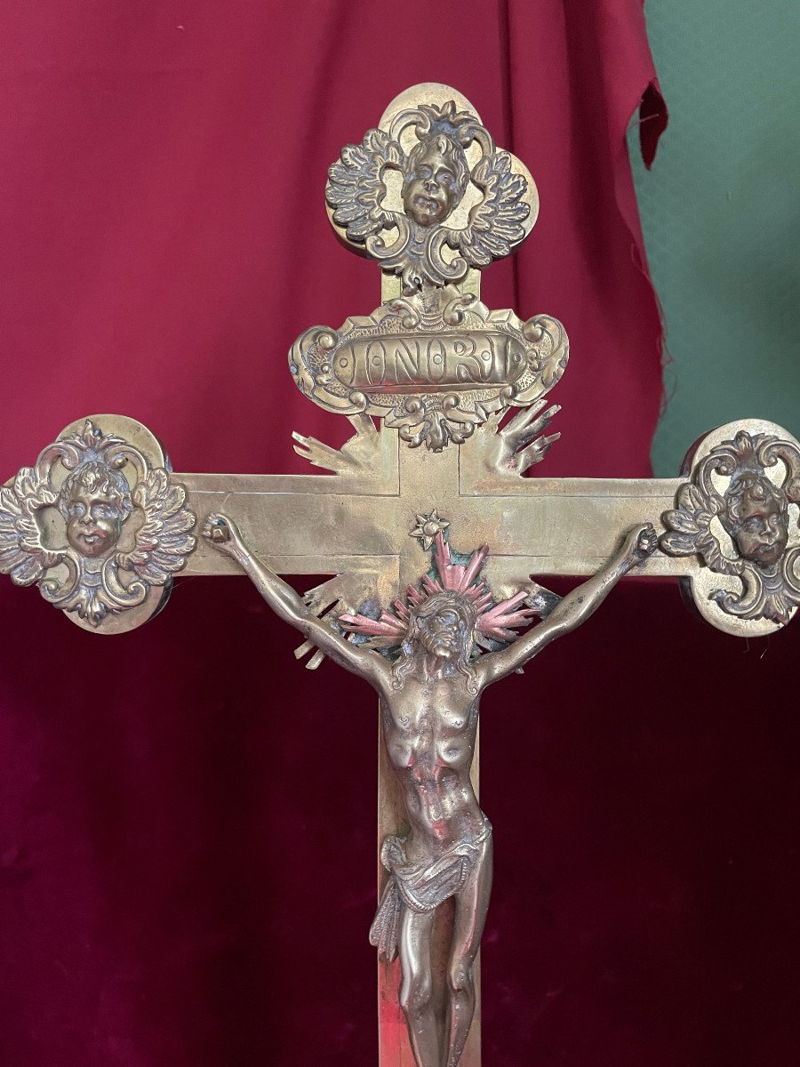 Altar Cross Copper Repousse Relic True Cross-photo-2