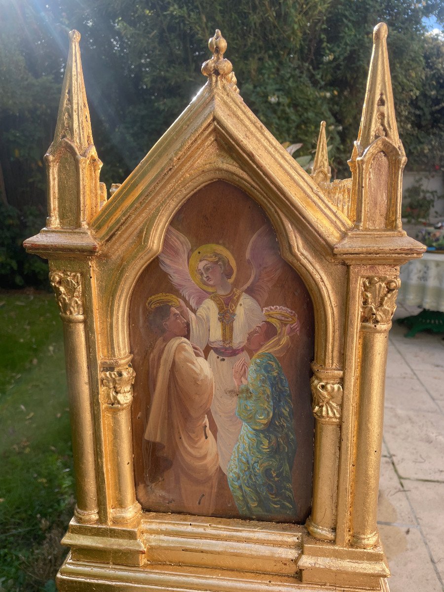 Gothic Chapel Hunting Reliquary Dore Wood-photo-3