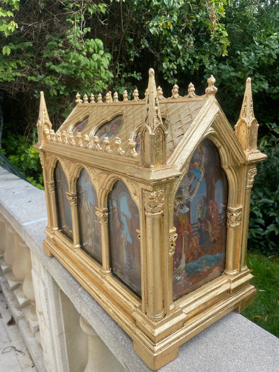 Gothic Chapel Hunting Reliquary Dore Wood-photo-6