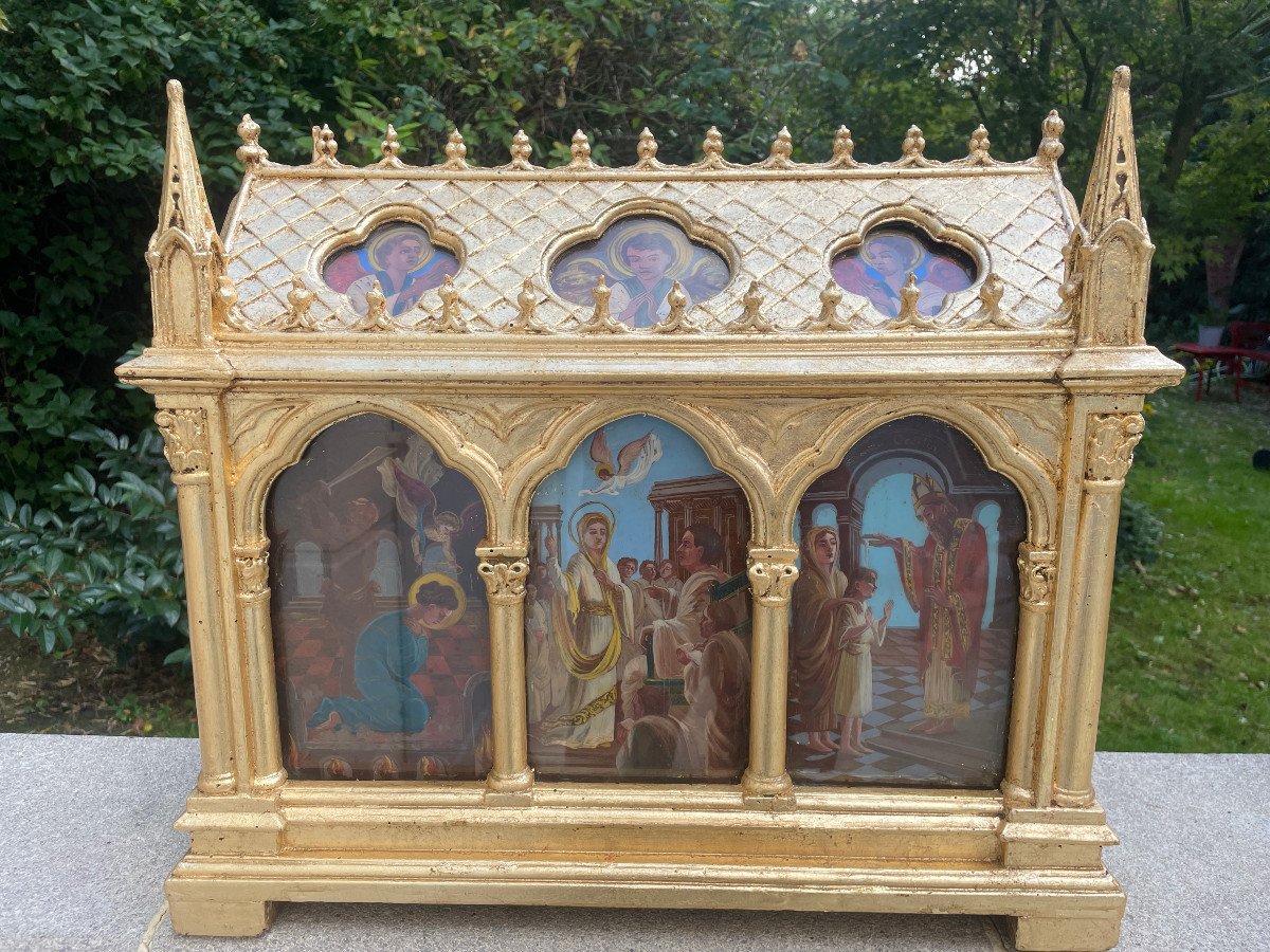 Gothic Chapel Hunting Reliquary Dore Wood