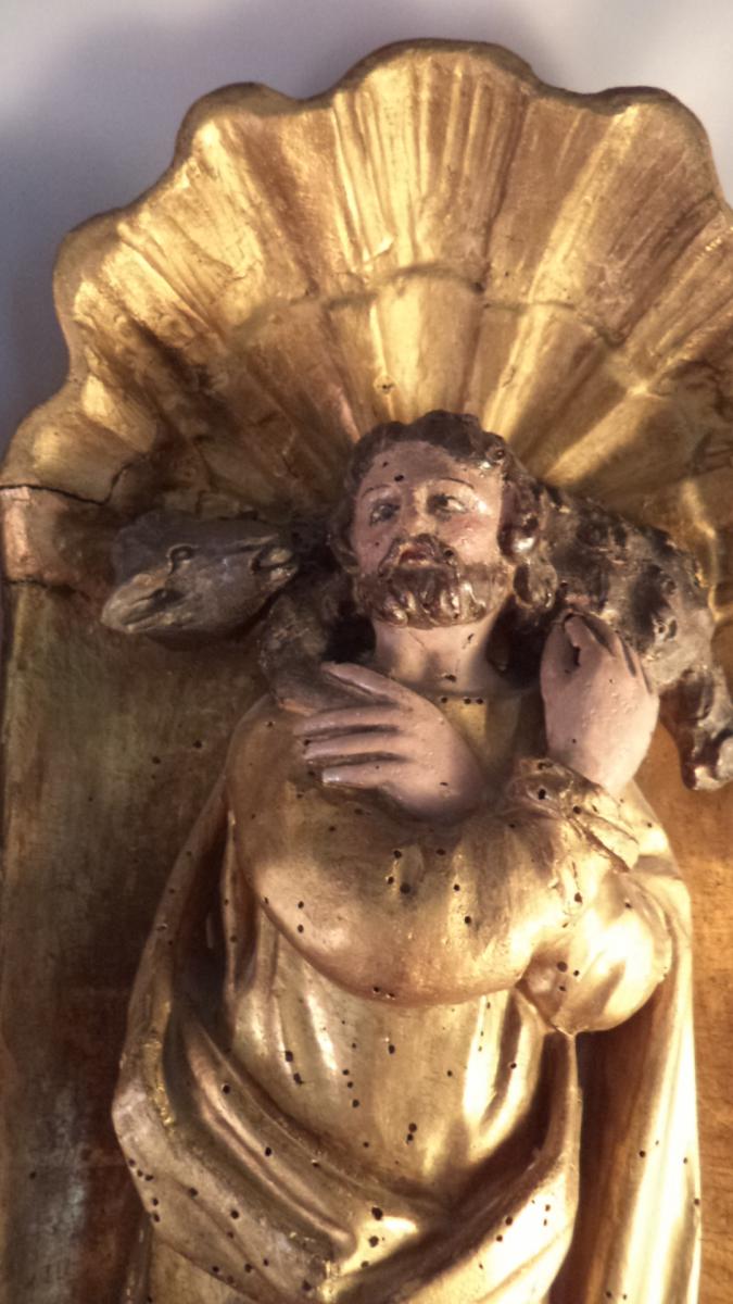 Pair Of Top Two Saints Bois Dore Reliefs-photo-2