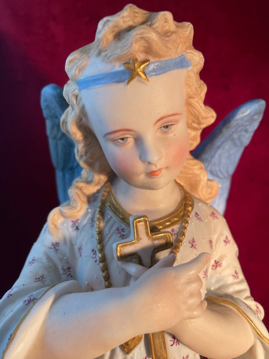 Praying Angel Kneels With A Cross-photo-4