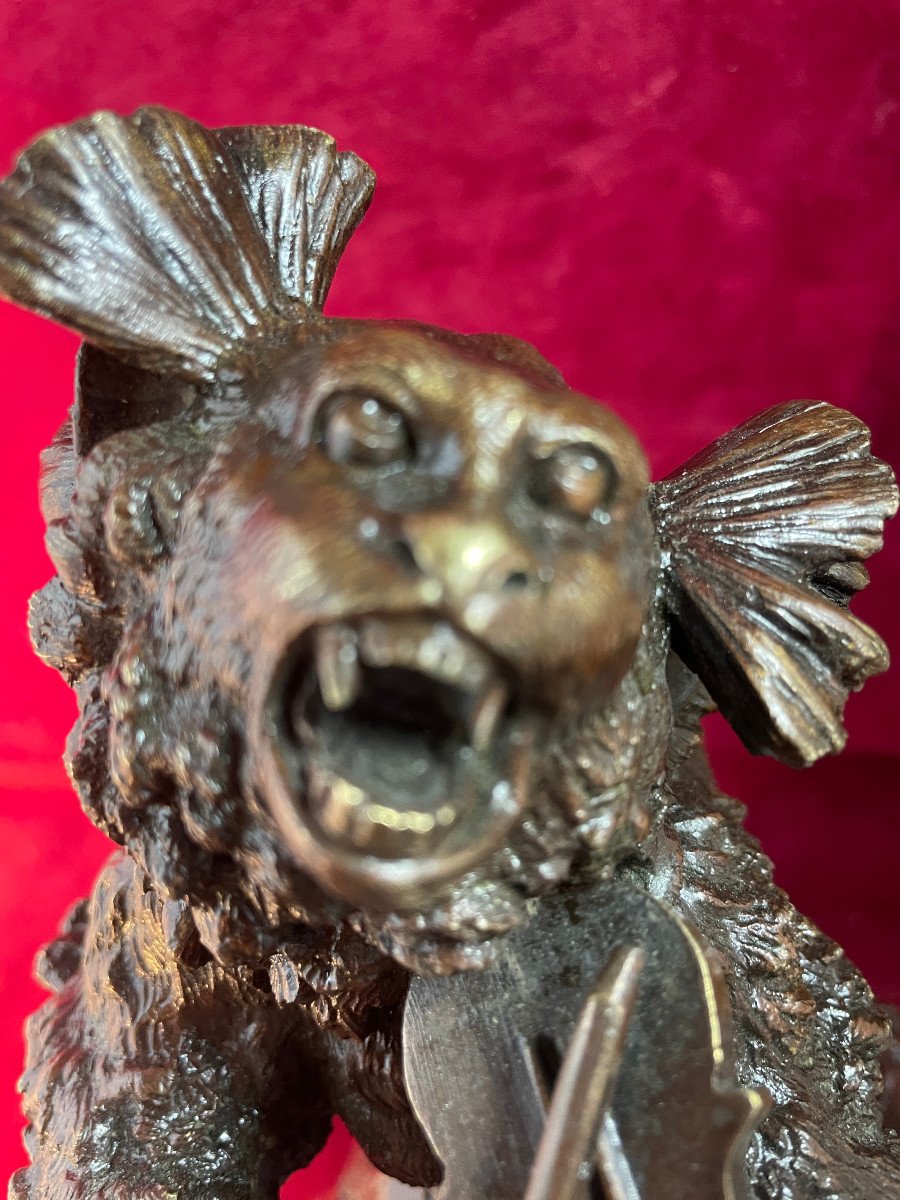 Monkey Playing The Bronze Violin By Pautrot-photo-6