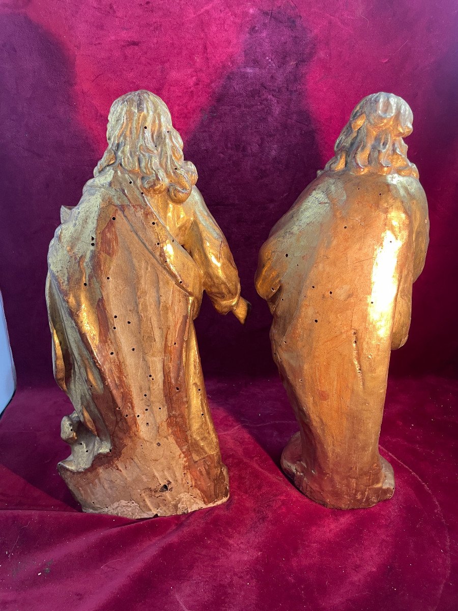 St Jean Et Apotre Bois Dore Statues-photo-3
