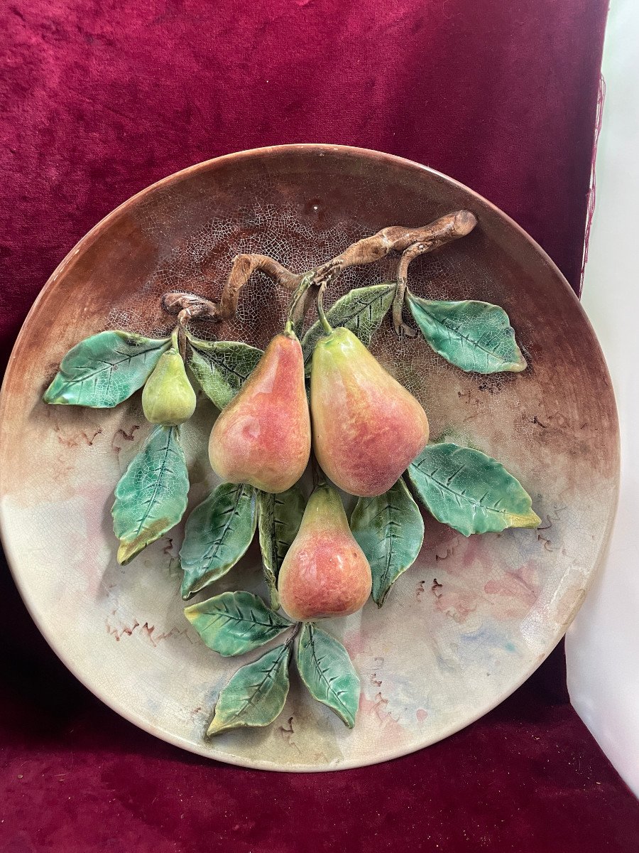 Dishes Barbotine Fives Lille Apples Pears-photo-3