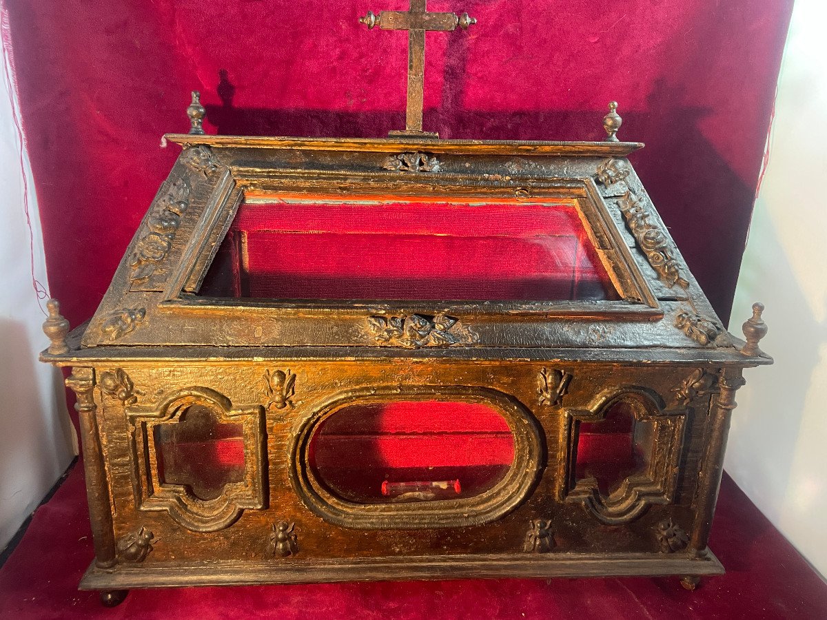 Early 19th Empire Wood Reliquary-photo-4