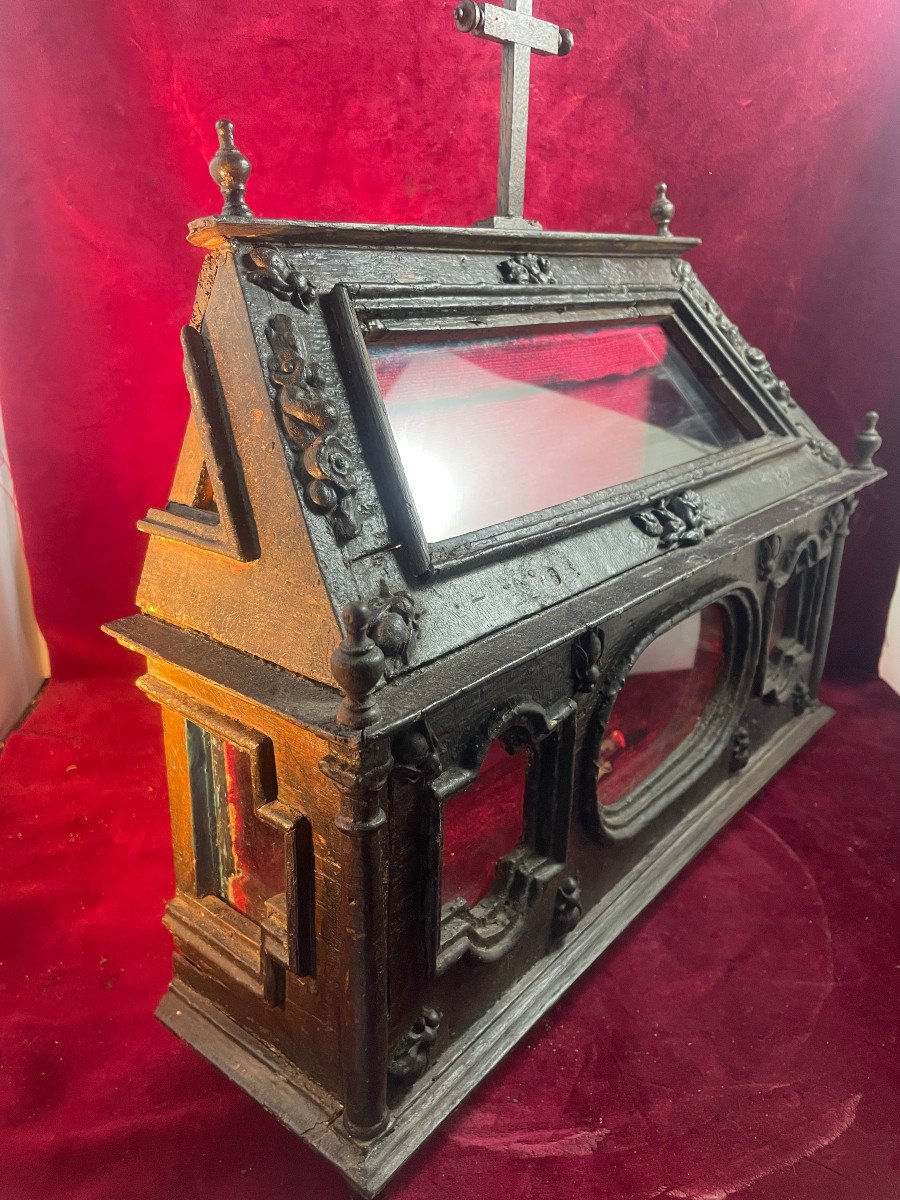 Early 19th Empire Wood Reliquary-photo-5