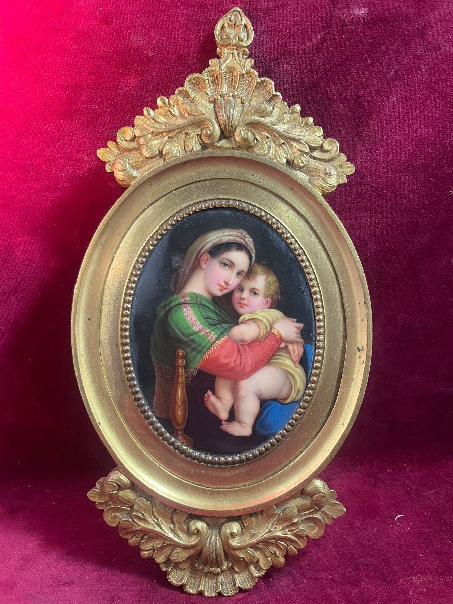Virgin With A Chair Painted Porcelain
