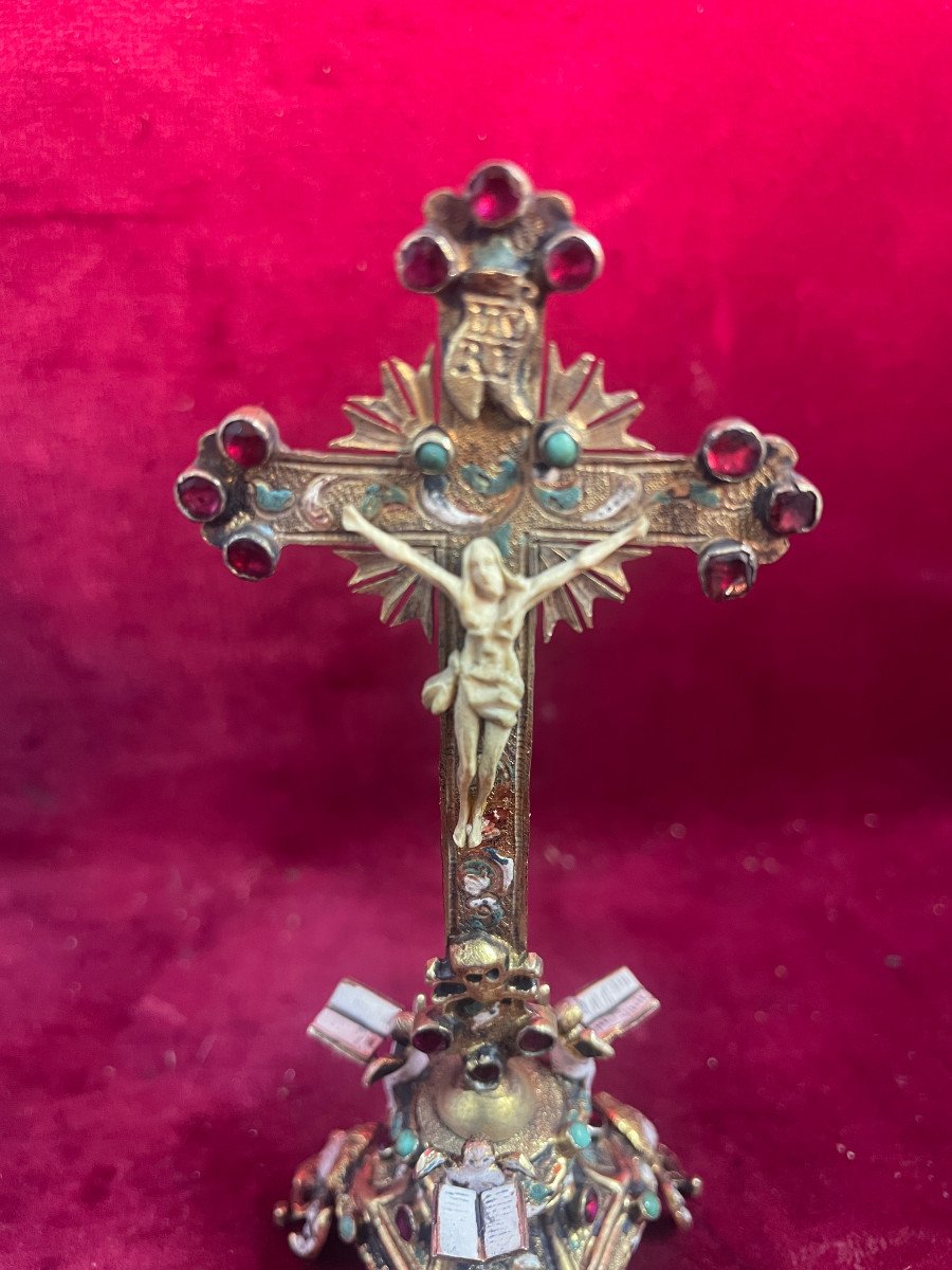 Austro Hungarian Silver Vermeil Crucifix-photo-2