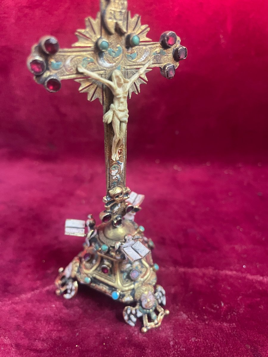 Austro Hungarian Silver Vermeil Crucifix-photo-3