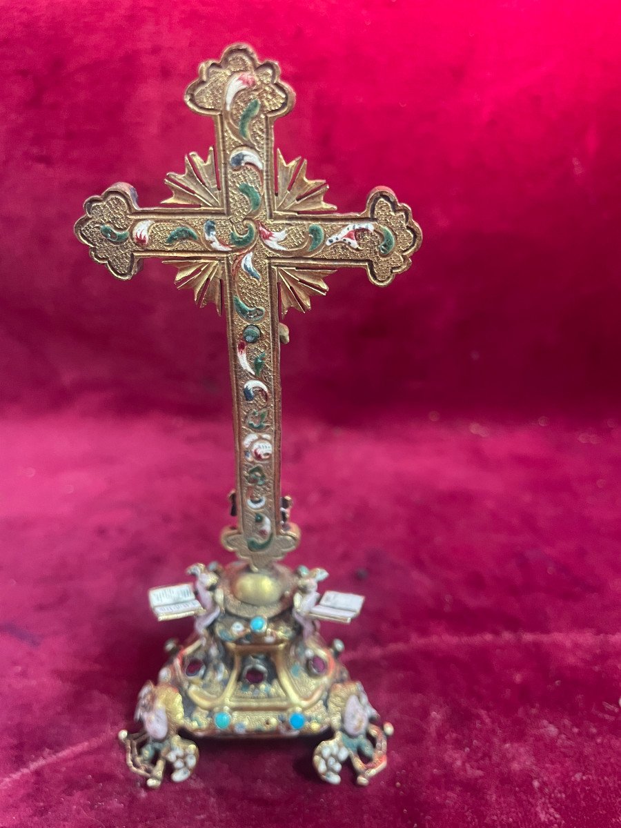 Austro Hungarian Silver Vermeil Crucifix-photo-4