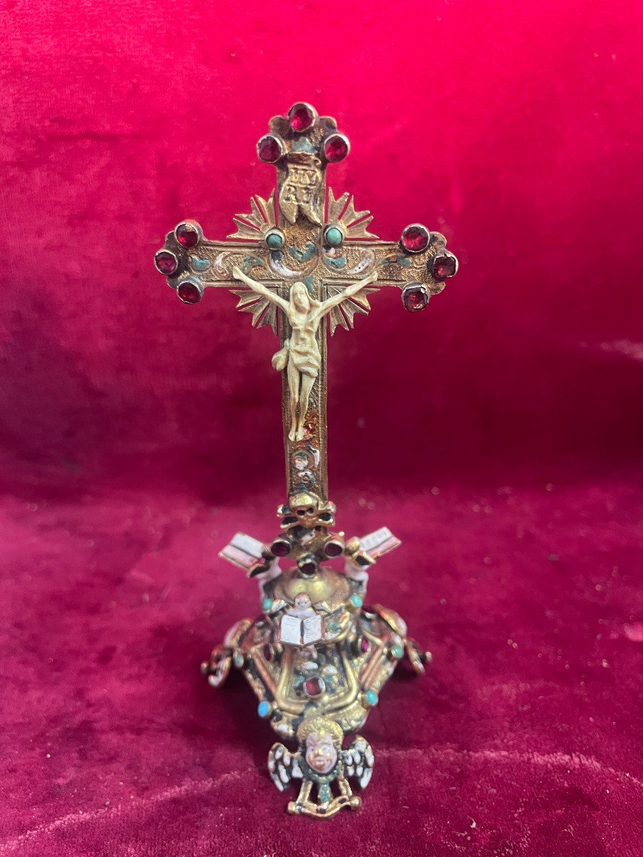 Austro Hungarian Silver Vermeil Crucifix-photo-1