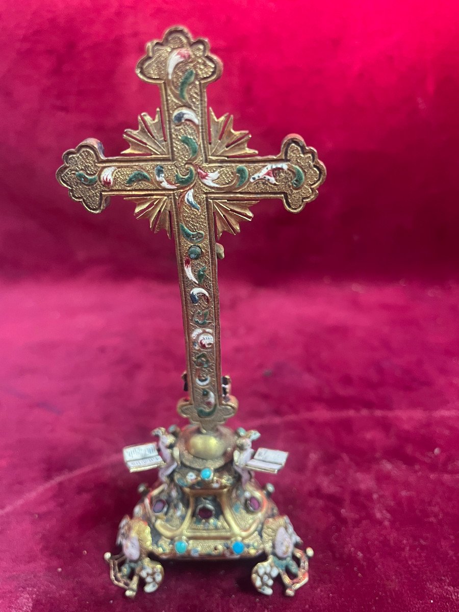 Austro Hungarian Silver Vermeil Crucifix-photo-3