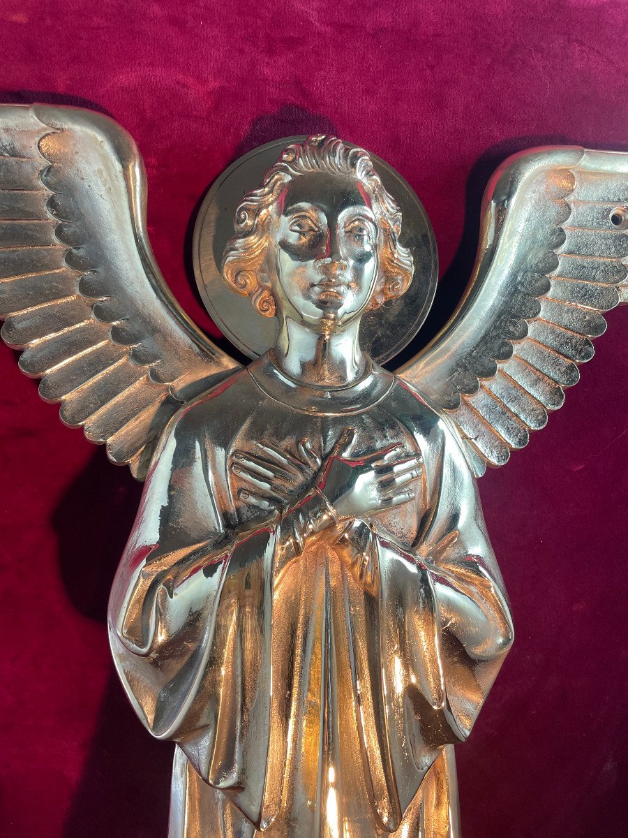 Gilded Bronze Angel In Prayer-photo-5