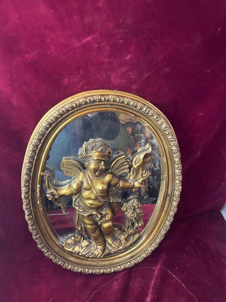Angelot Love On Mirror Golden Wood Frame-photo-2
