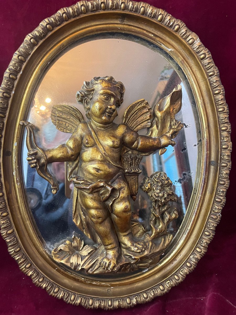 Angelot Love On Mirror Golden Wood Frame-photo-3