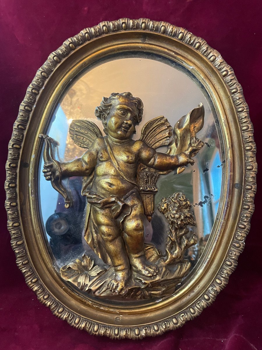 Angelot Love On Mirror Golden Wood Frame