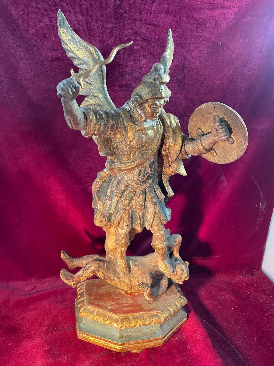 Saint Michael Baroque Statue 18th Century-photo-1