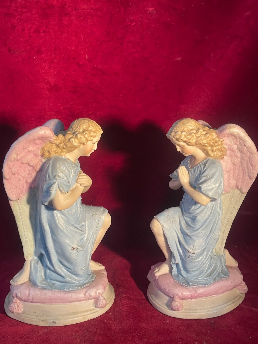 Anges Adorateurs Porcelaine Coloree-photo-4