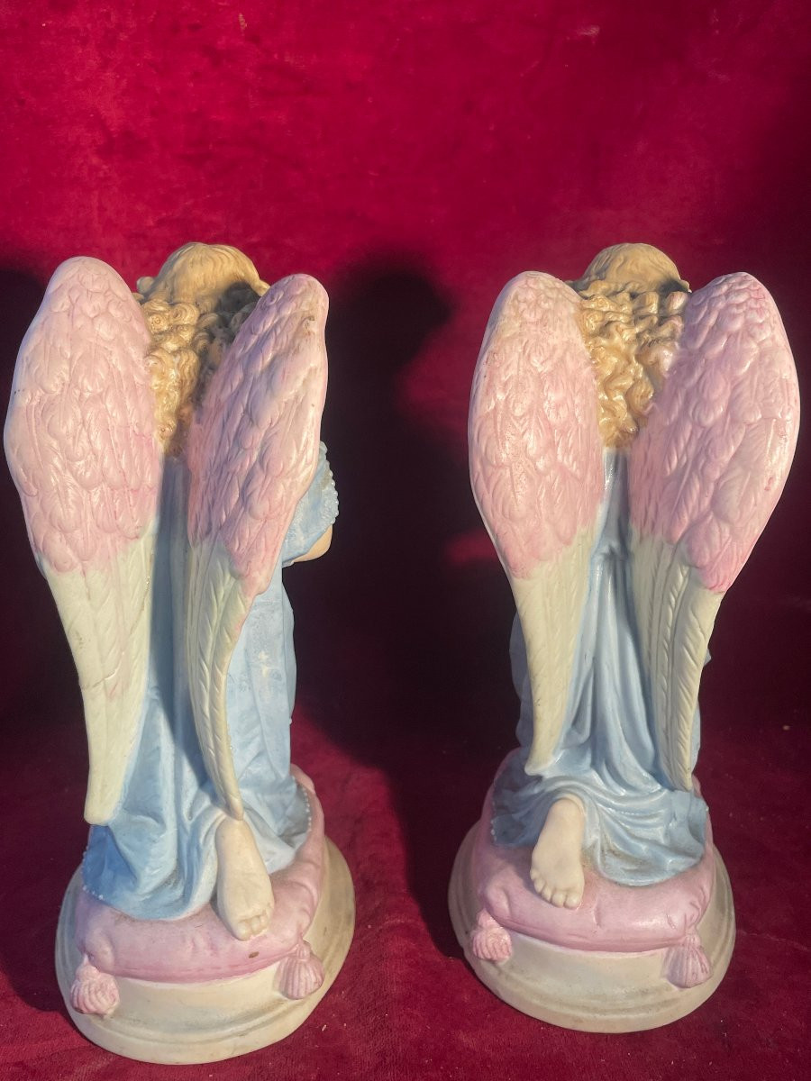 Anges Adorateurs Porcelaine Coloree-photo-2
