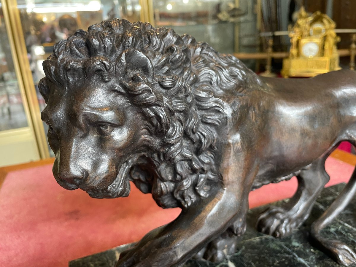 Lion De Medicis Socle Marbre -photo-2