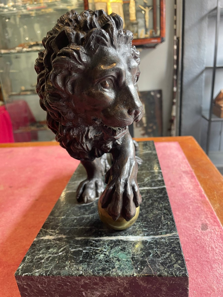 Lion De Medicis Socle Marbre -photo-4