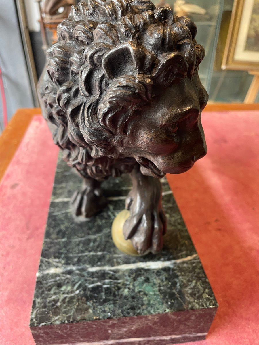 Lion De Medicis Socle Marbre -photo-3