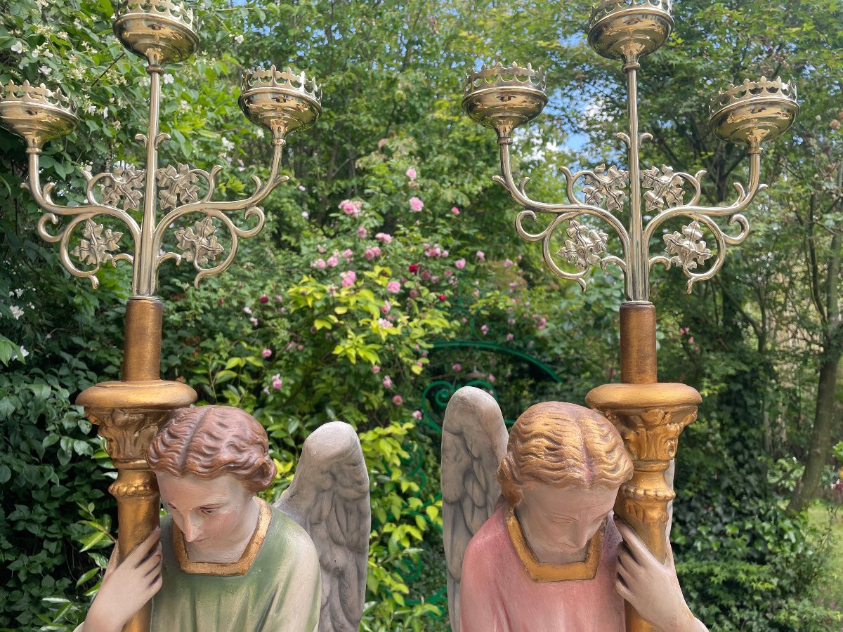Angels Ceroferaires Sulpician Statues-photo-4