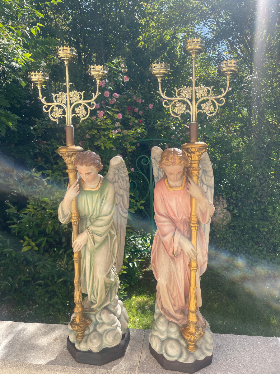 Angels Ceroferaires Sulpician Statues-photo-6