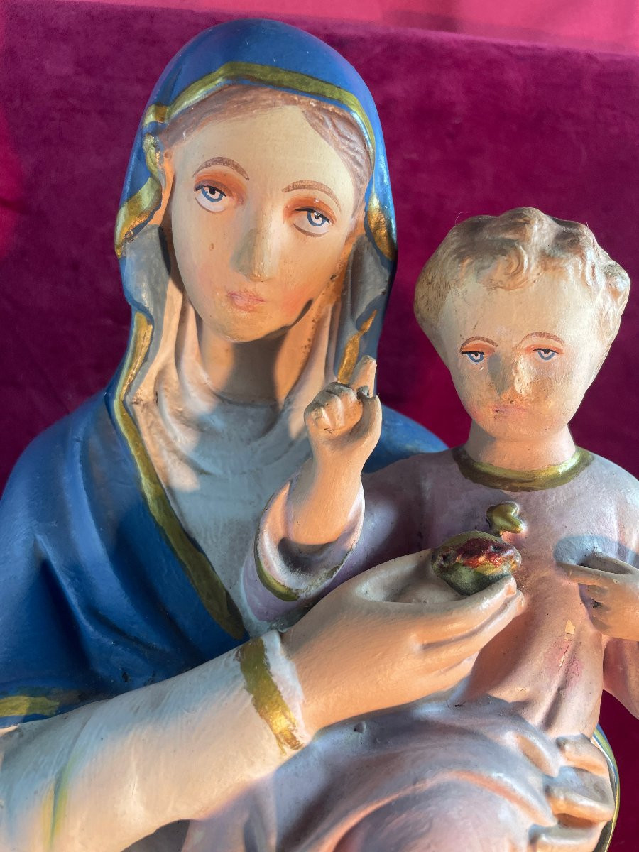 VIERGE A L ENFANT STATUE-photo-4