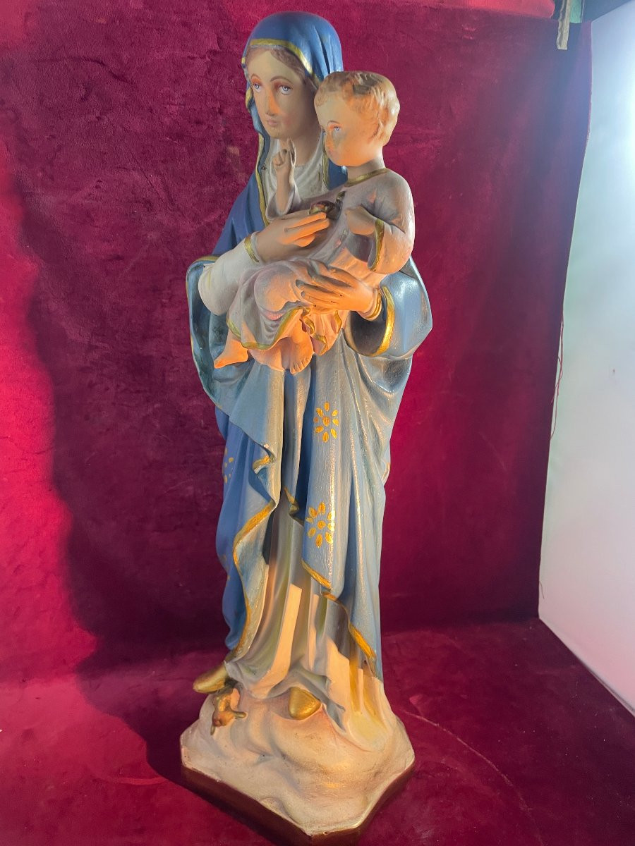 VIERGE A L ENFANT STATUE-photo-3